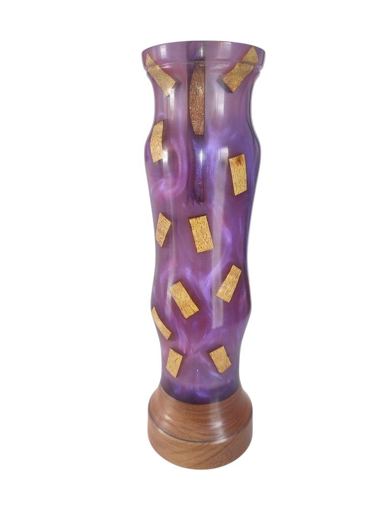 Vase en bois et résine