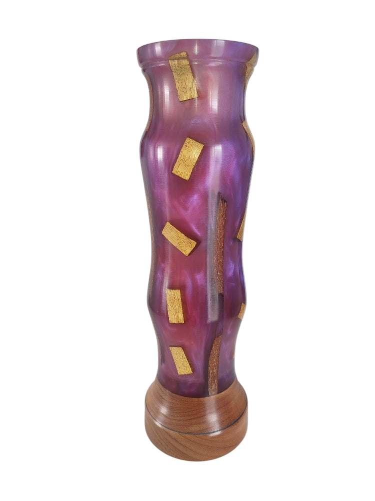 Vase en bois et résine